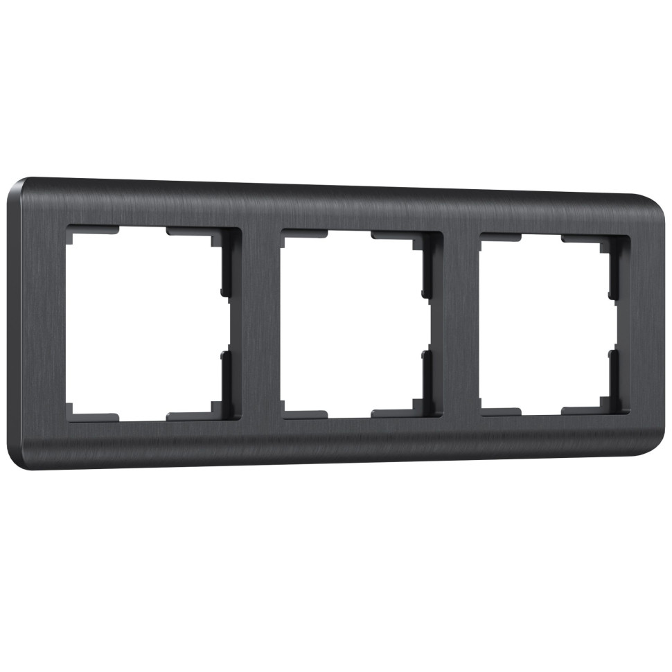 Рамка из поликарбоната на 3 поста Stream графит W0032104