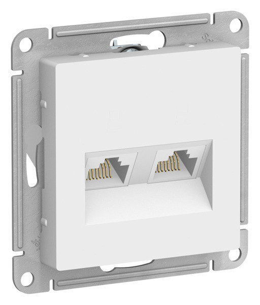 Розетка двойная Systeme Electric Atlas Design RJ-45 кат. 5е, Лотос ATN001385