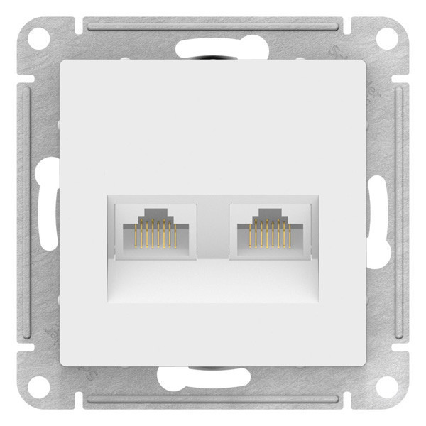 Розетка двойная Systeme Electric Atlas Design RJ-45 кат. 5е, Лотос ATN001385