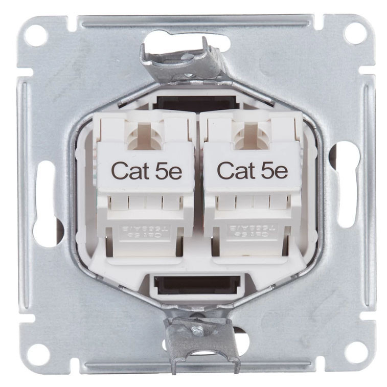 Розетка двойная Systeme Electric Atlas Design RJ-45 кат. 5е, Лотос ATN001385