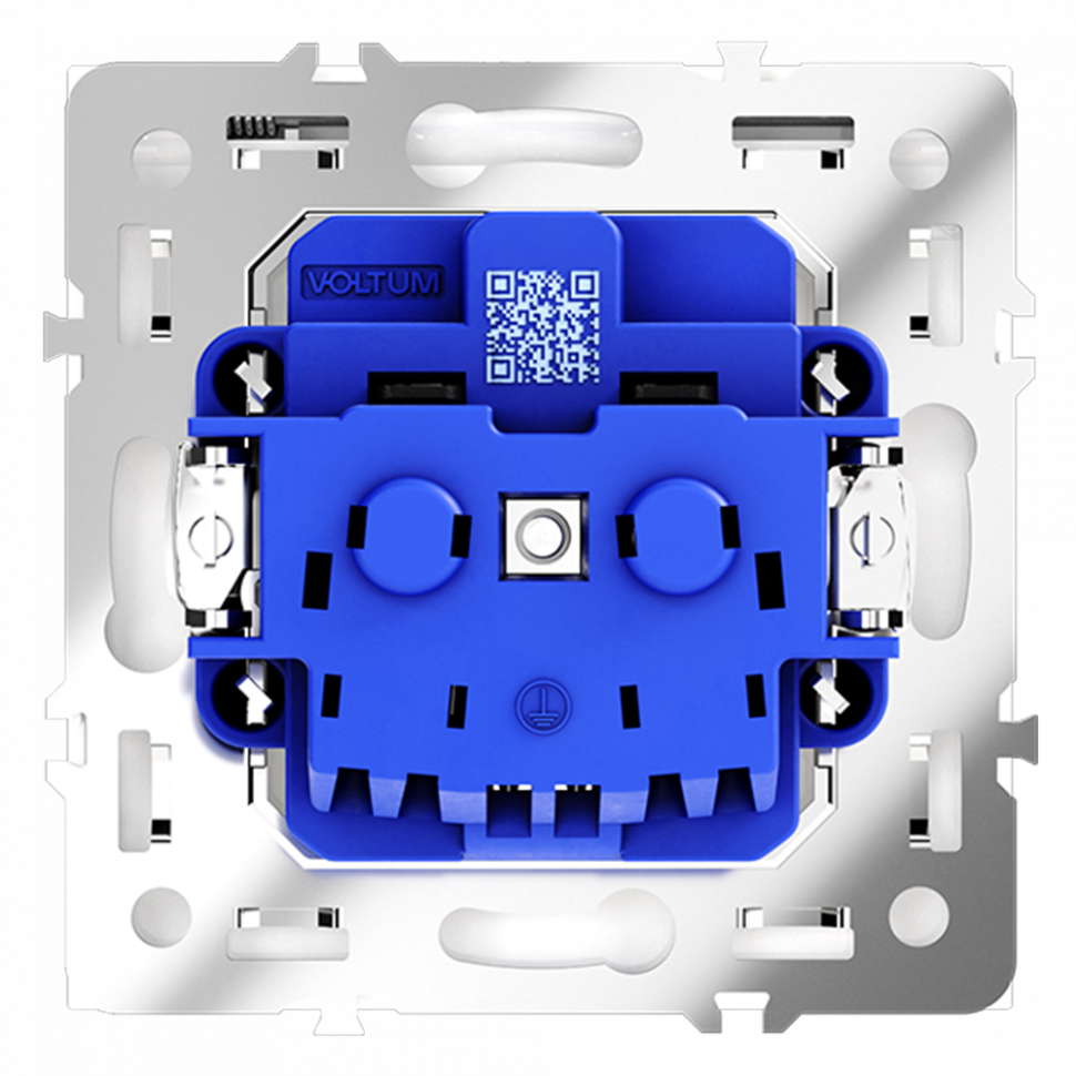 Розетка VOLTUM S70 с заземлением и защитой (кашемир) VLS040303