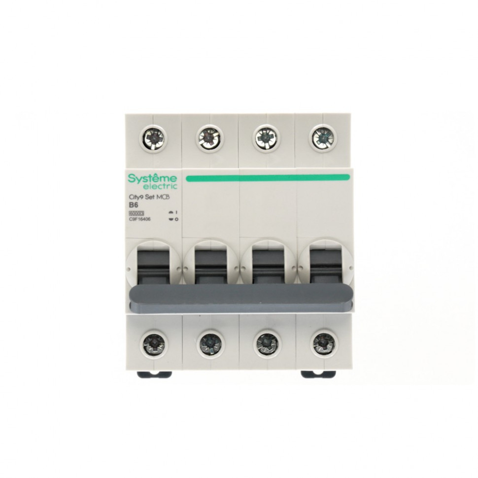 Автоматический выключатель (АВ) B 6А 4P 6kA 400В Systeme Electric City9 Set C9F16406