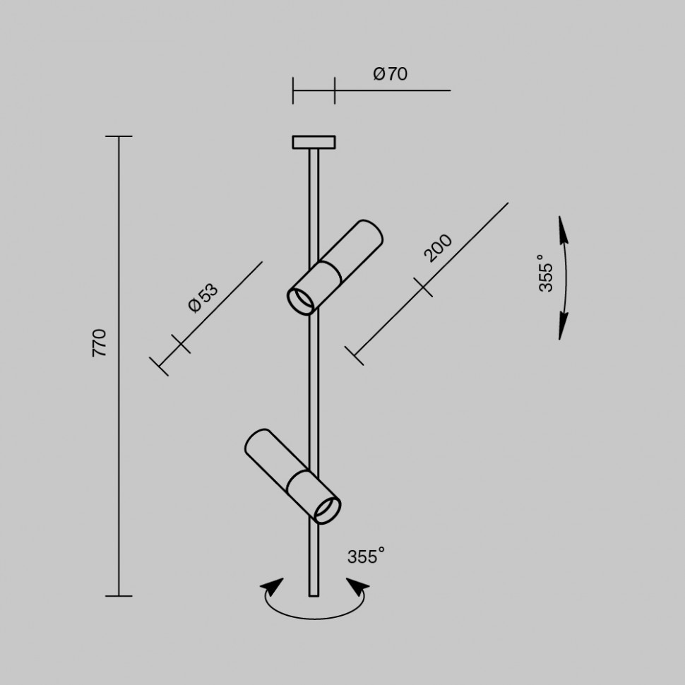 Потолочный светильник Technical C021CL-02W