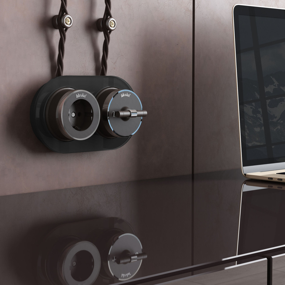 Выключатель на 4 положения двухклавишный Vintage мокко матовый/хром W5822052