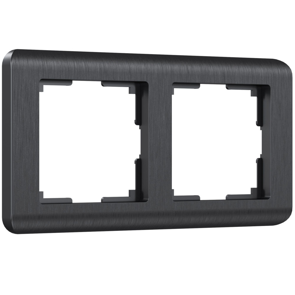 Рамка из поликарбоната на 2 поста Stream графит W0022104