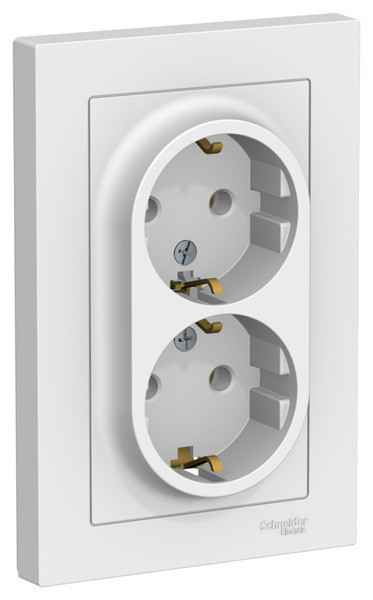 Розетка двойная Systeme Electric Atlas Design в сборе, Лотос ATN001324