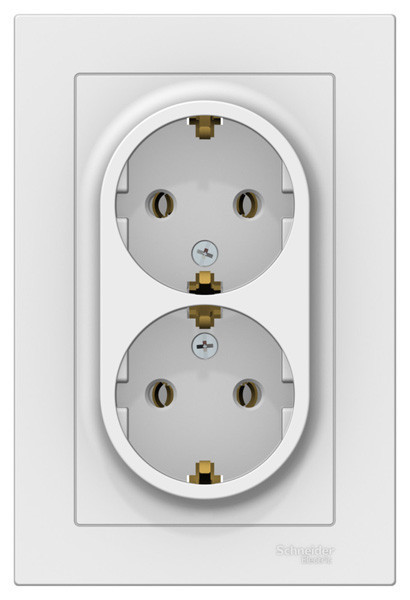 Розетка двойная Systeme Electric Atlas Design в сборе, Лотос ATN001324