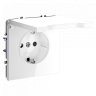 Розетка встраиваемая VOLTUM S70 с заземлением, защитными шторками и крышкой 16А, (белый глянцевый) VLS040301