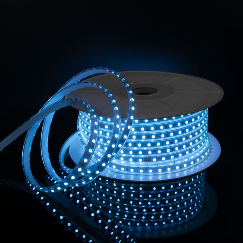 Светодиодная лента 220 В 11 Вт/м 60 Led/м 5050 IP65, RGB, 50 м Лента светодиодная 220V 11W 60Led 5050 IP65 мульти, 50 м