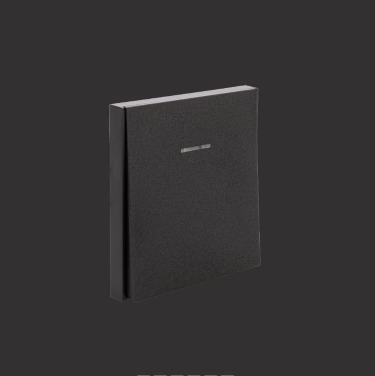 KRANZ Выключатель STRONG 1 кл с подсветкой 10А с/у антрацит KR-78-0713-5