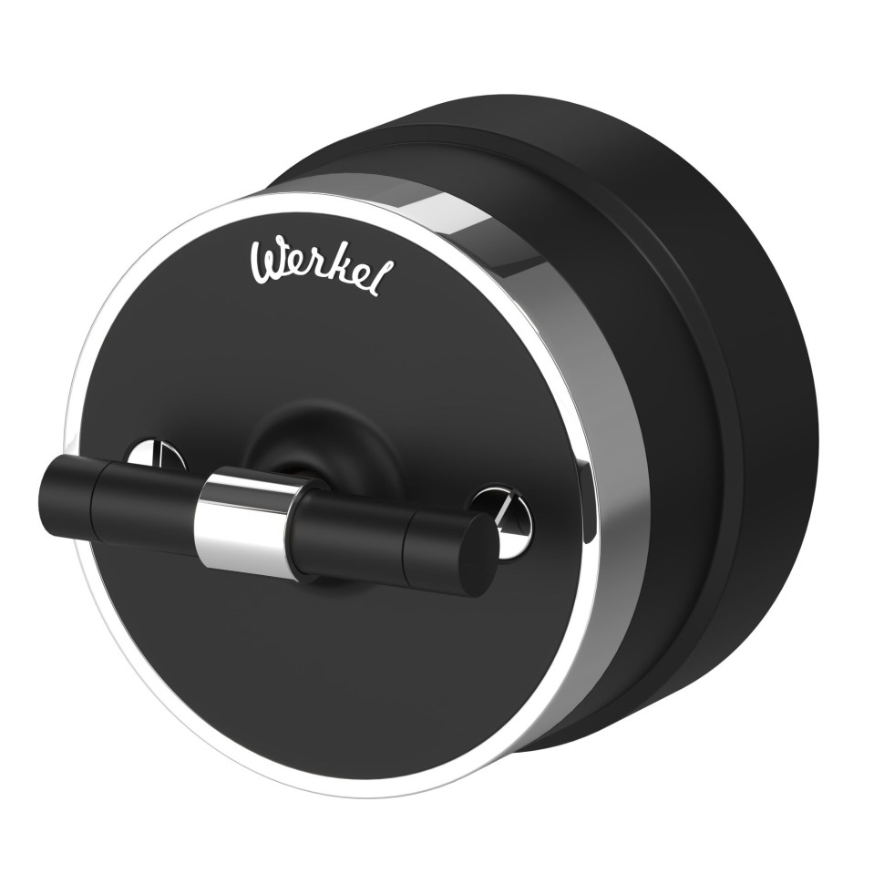 Выключатель на 4 положения двухклавишный Vintage черный матовый/хром W5822051