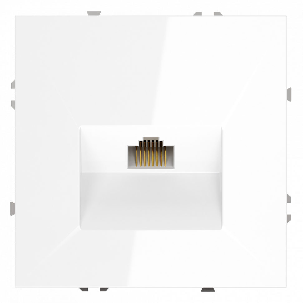 Розетка компьютерная встраиваемая VOLTUM S70 RJ45 кат.6, (белый глянцевый) VLS060101