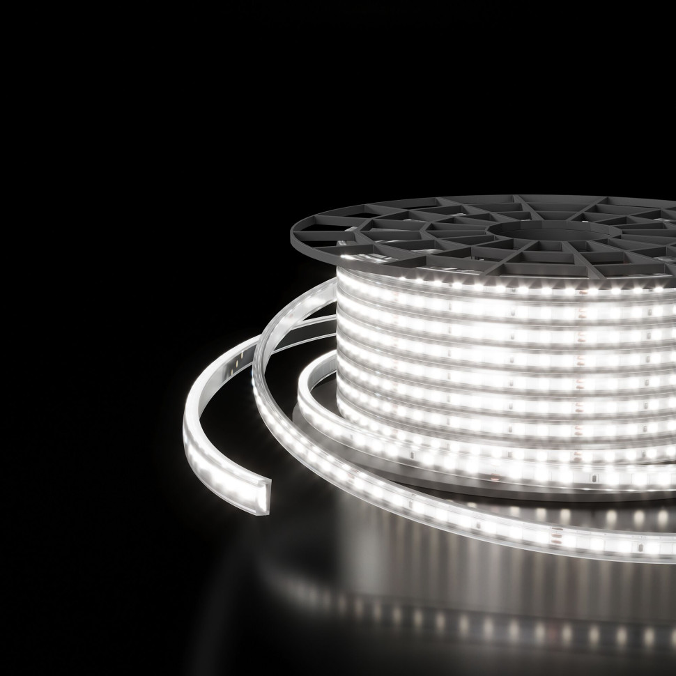 Светодиодная лента 220 В 14,4 вт/м 120 Led/м 2835 IP65, холодный белый 6500K, 50 м Лента светодиодная 220V 14,4W 120Led 2835 IP65 6500 холодный белый, 50 м