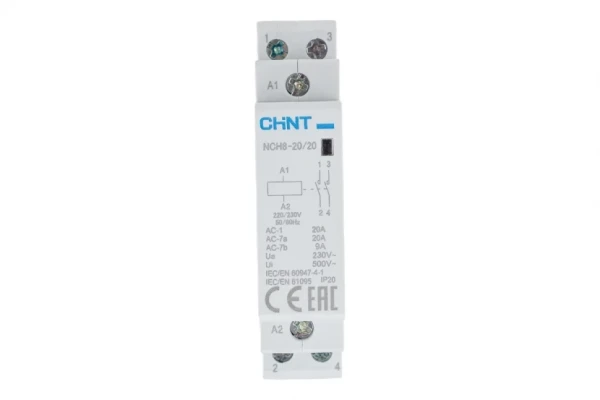 Модульный контактор CHINT NCH8-20/20 20A 2НО AC 220/230В 50Гц 256054