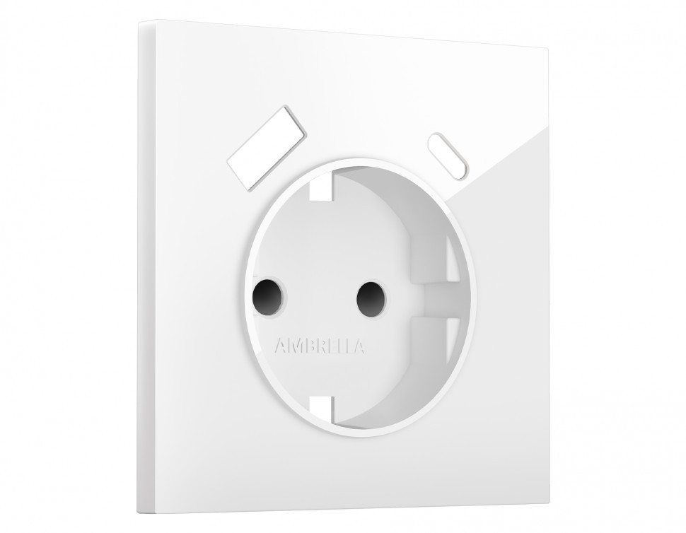 SP1100 Лицевая панель SIGMA (Белый глянец) для электрической розетки с/з со шторками 2USB A+C QUANT PRO