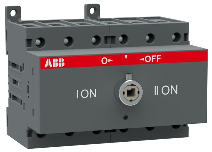 Рубильник реверсивный ABB OT63F3C 63А 3P на DIN-рейку или монтажную плату (без ручки) 1SCA105338R1001