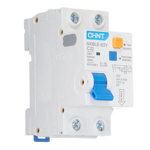 Дифференциальный автомат АВДT CHINT NXBLE-63Y 1P+N 4.5kA х-ка С 32А тип АС 30mA (R) 105545