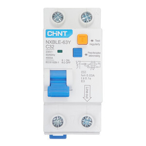 Дифференциальный автомат АВДT CHINT NXBLE-63Y 1P+N 4.5kA х-ка С 32А тип АС 30mA (R) 105545