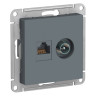 Розетка TV+RJ-45 Schneider Electric Atlas Design грифель ATN000789