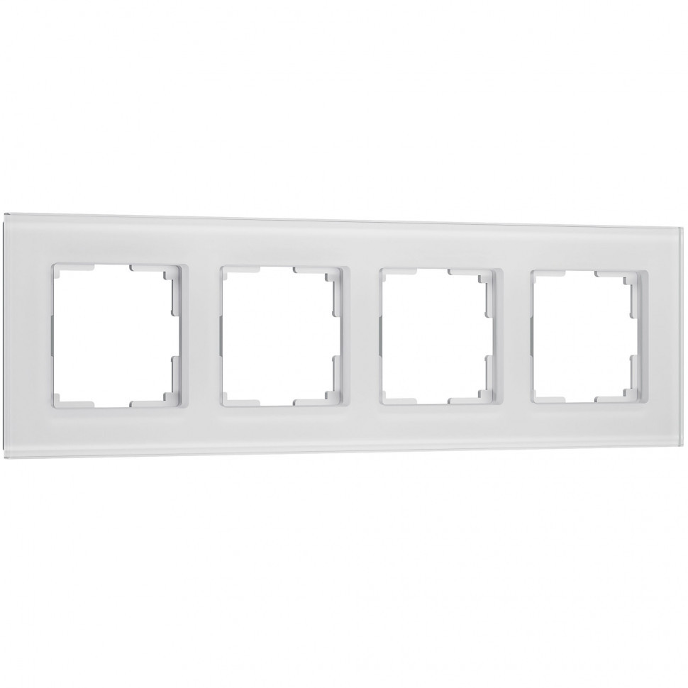 Рамка из стекла на 4 поста Senso белый soft-touch W0043101