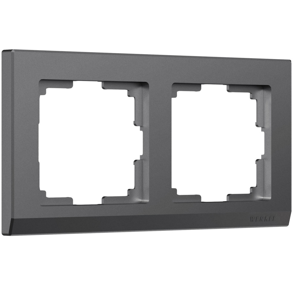 Рамка из поликарбоната на 2 поста Stark графит матовый W0021864