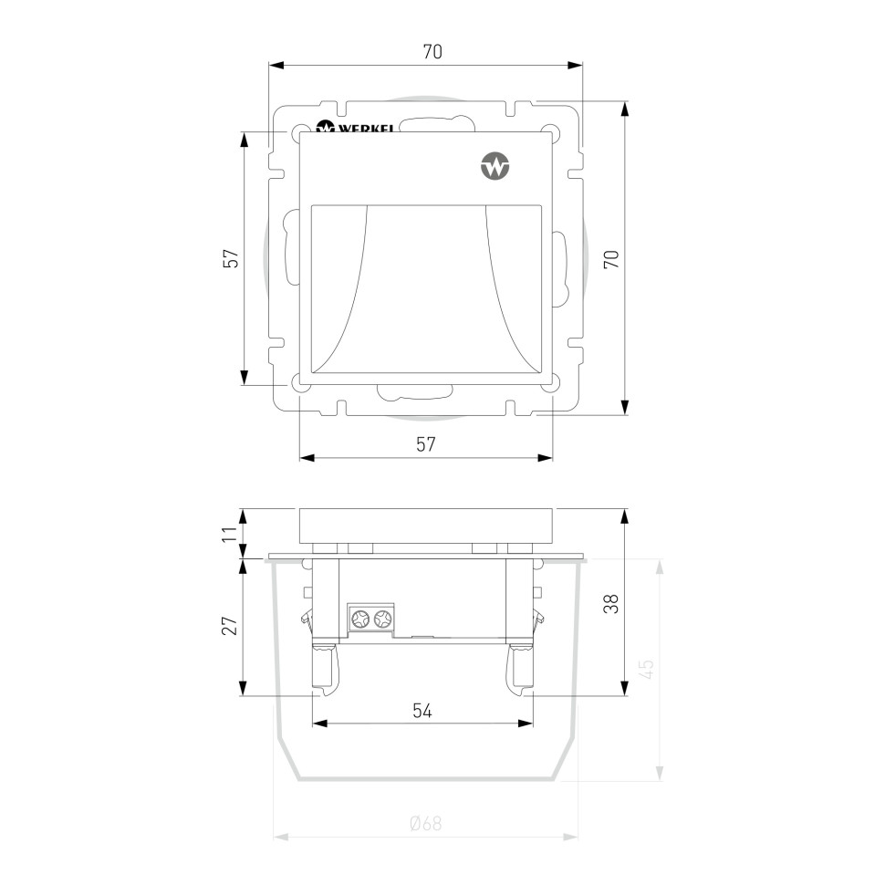 Встраиваемая LED подсветка с датчиком движения и изменяемой цветовой температурой (черный матовый) W1154608
