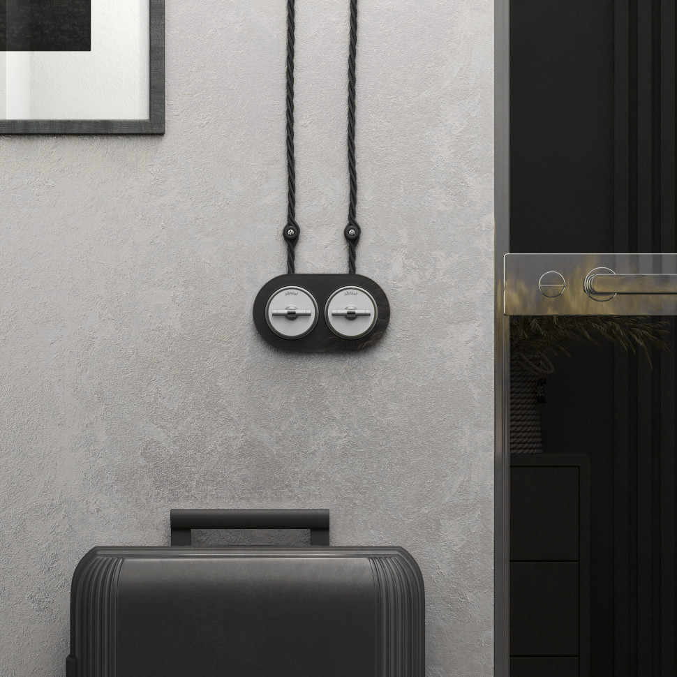 Выключатель на 4 положения двухклавишный Vintage белый матовый/хром W5822050