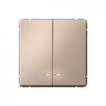 Выключатель двухклавишный Schneider Electric Art Gallery с подсветкой, Песочный GAL001253