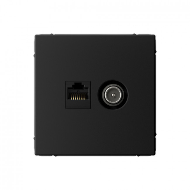 Розетка TV+RJ-45 кат. 5e Schneider Electric Art Gallery Карбон GAL001089