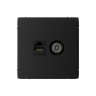 Розетка TV+RJ-45 кат. 5e Schneider Electric Art Gallery Карбон GAL001089