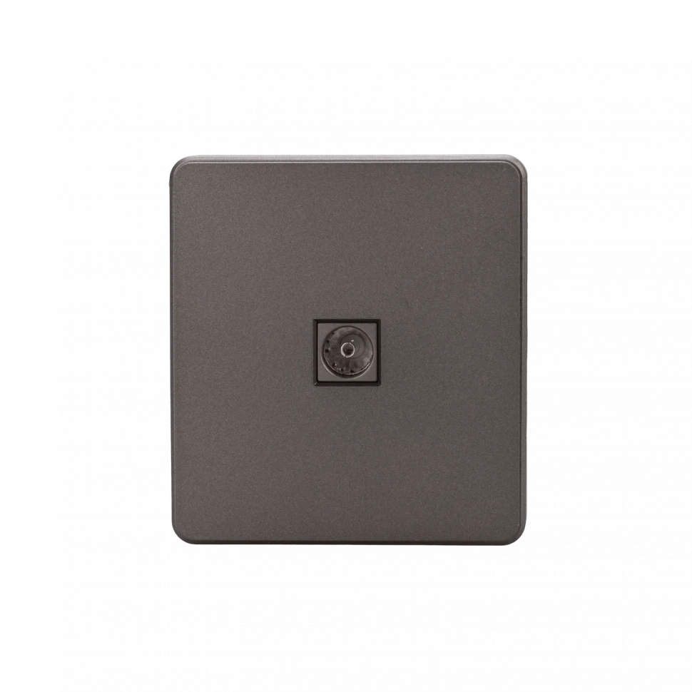 KRANZ Розетка ROUND TV с/у титан KR-78-0723-2
