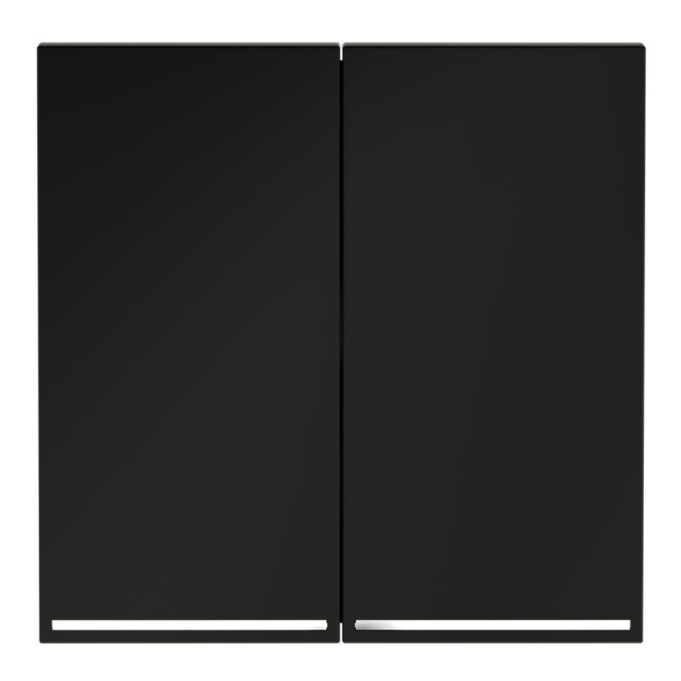 Клавиши для выключателя/переключателя двухклавишного с подсветкой, S70 (черный матовый)