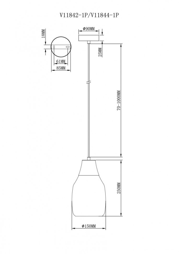 Подвесной светильник Moderli Adalina V11844-1P