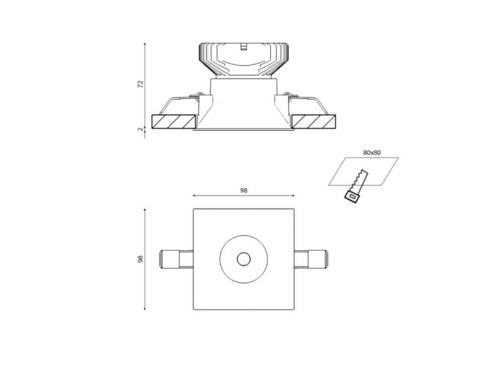  SWG PRO Корпус светильника потолочный встраиваемый, COMBO-34-BL, Черный, IP20, COMBO-34-BL