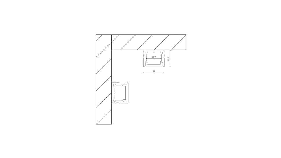  DesignLed Накладной алюминиевый профиль Design LED LS1613, 2500 мм, белый, LS.1613-W-R
