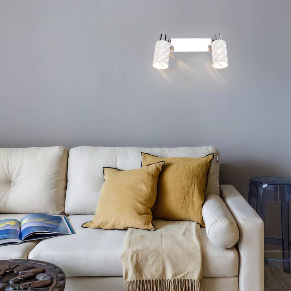 Настенный светильник с поворотными плафонами 20090/2 черный/хром