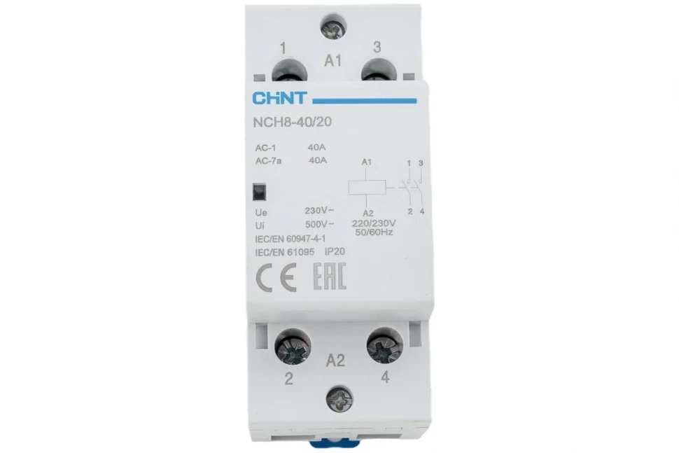 Модульный контактор CHINT NCH8-40/20 40A 2НО AC 220/230В 50Гц 256081