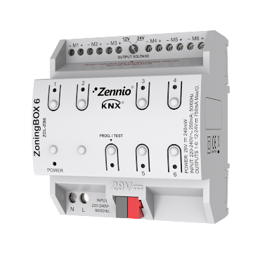 Контроллер климатических зон KNX, 6 зоны Zennio ZoningBOX 6 ZCL-ZB6
