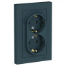 Розетка двойная Schneider Electric Atlas Design в сборе, изумруд ATN000824