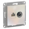 Розетка TV+RJ-45 Systeme Electric Atlas Design жемчуг ATN000489