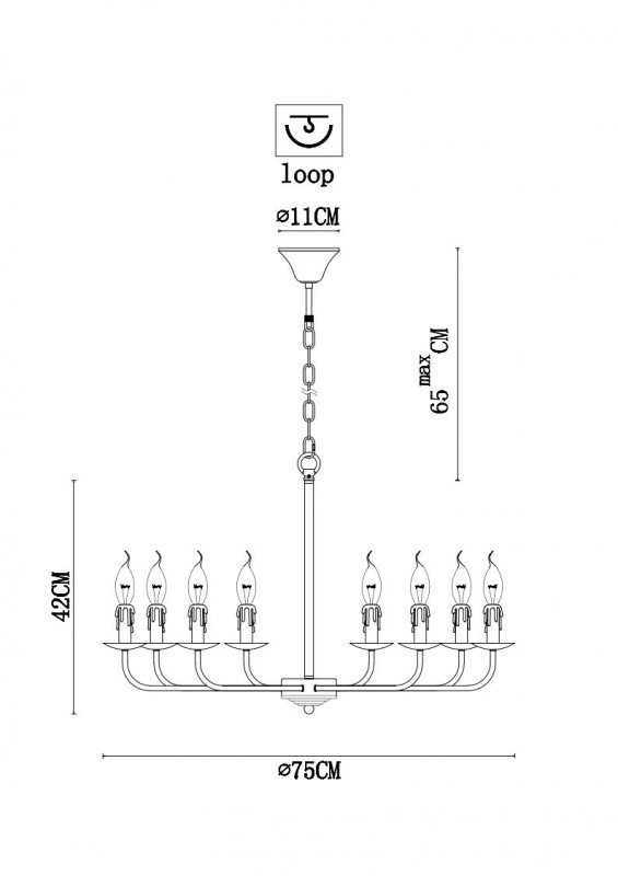 Подвесной светильник ARTE Lamp A1857LM-8BK