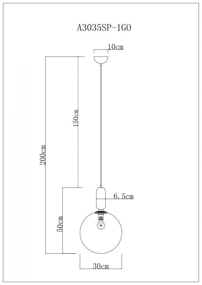 Подвесной светильник Arte Lamp Bolla-Sola A3035SP-1GO