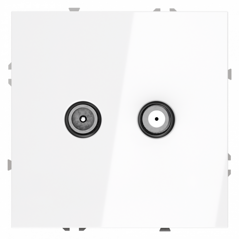 Розетка телевизионнная встраиваемая VOLTUM S70 оконечная TV+SAT, (белый глянцевый) VLS060401