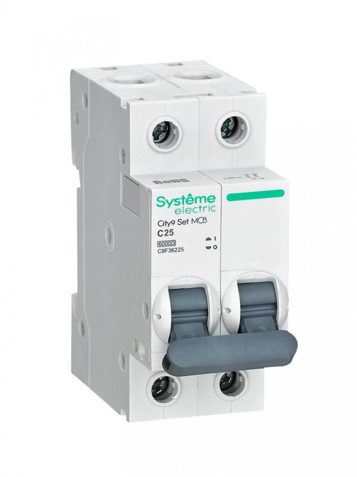 Автоматический выключатель (АВ) C 25А 2P 6kA 230В Systeme Electric City9 Set C9F36225