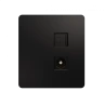KRANZ Розетка ROUND компьютерная RJ45 кат6 + TV с/у оникс KR-78-0722-3