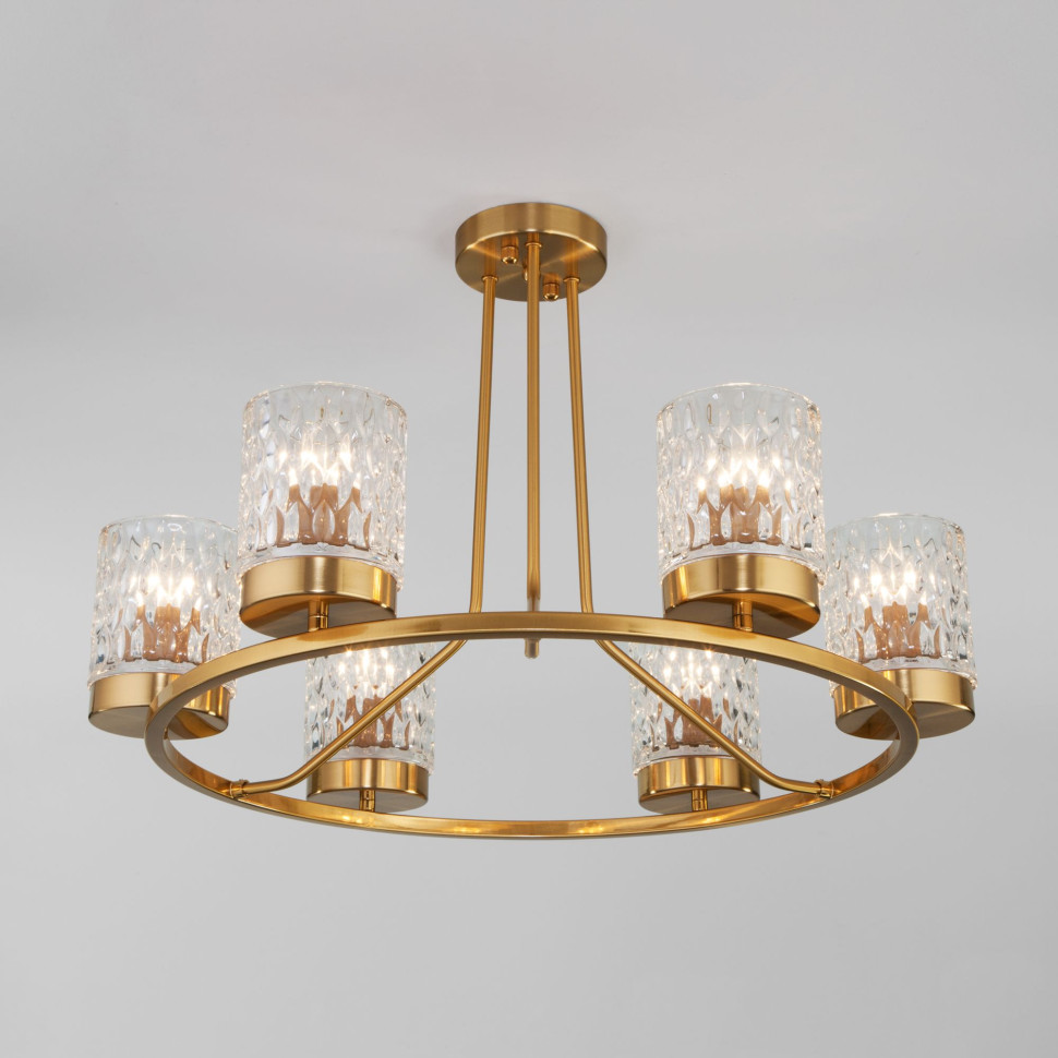 Потолочная люстра со стеклянными плафонами 60127/6 латунь