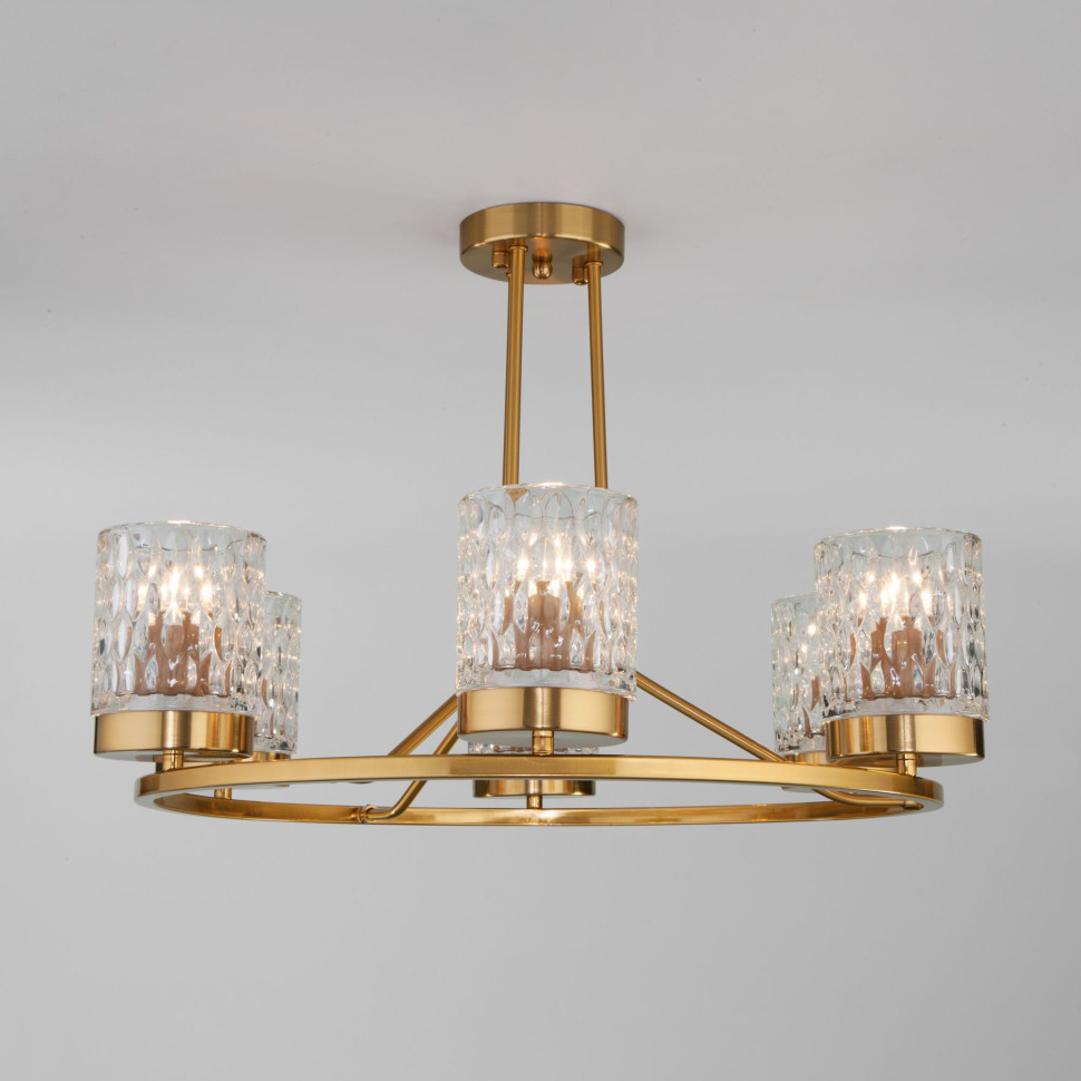 Потолочная люстра со стеклянными плафонами 60127/6 латунь