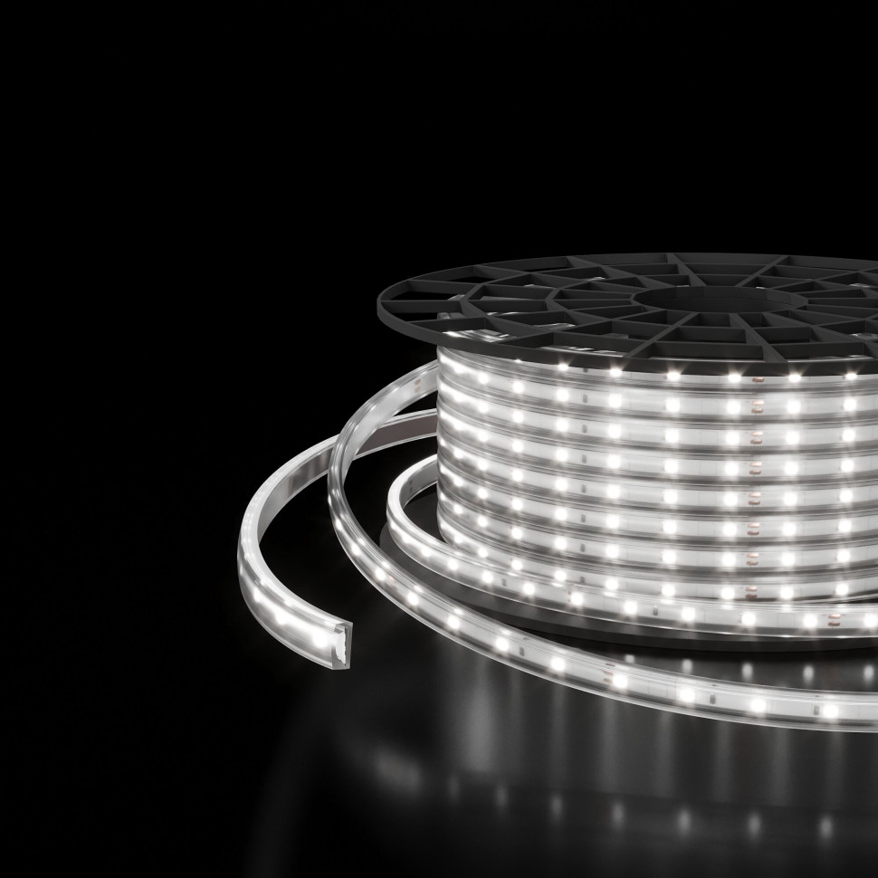 Светодиодная лента 220 В 8 Вт/м 60 Led/м 2835 IP65, холодный белый 6500K, 50 м Лента светодиодная 220V 8W 60Led 2835 IP65 холодный белый, 50 м