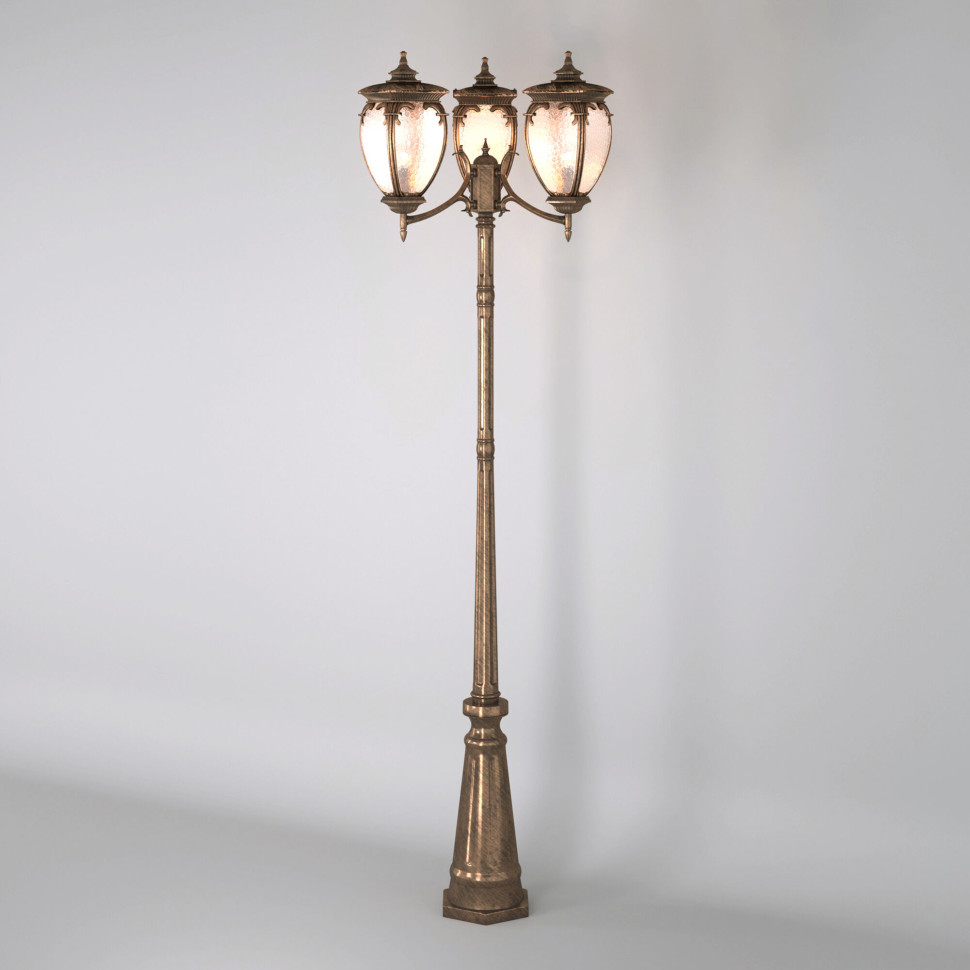 Уличный светильник на столбе Andromeda F/3 черное золото IP44 GLYF-8024F/3 черное золото