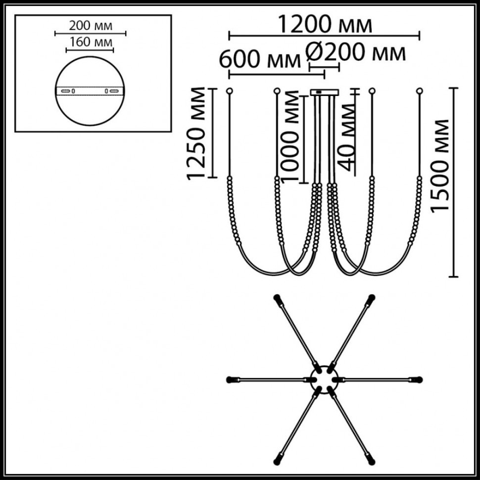 Подвесной светильник Odeon Light Hightech Monella 7149/70L